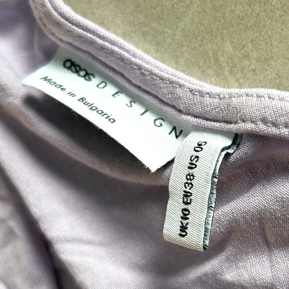 ASOS Design Lilac Crop Cami with Ruched Front and Spaghetti Straps - Picture 4 of 8